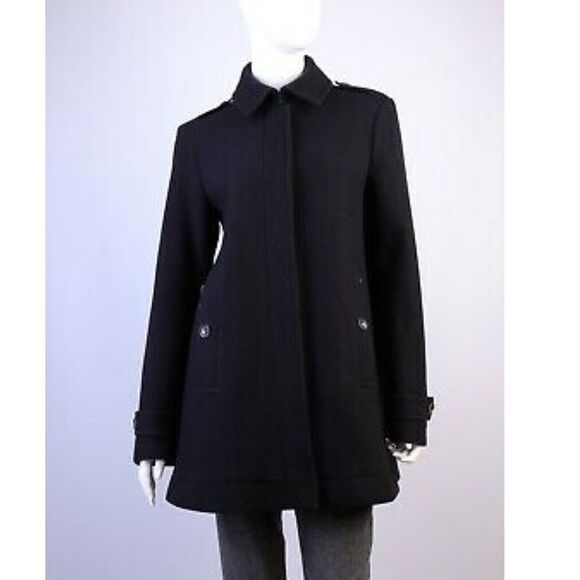 Burberry Black Wool Coat Size 4